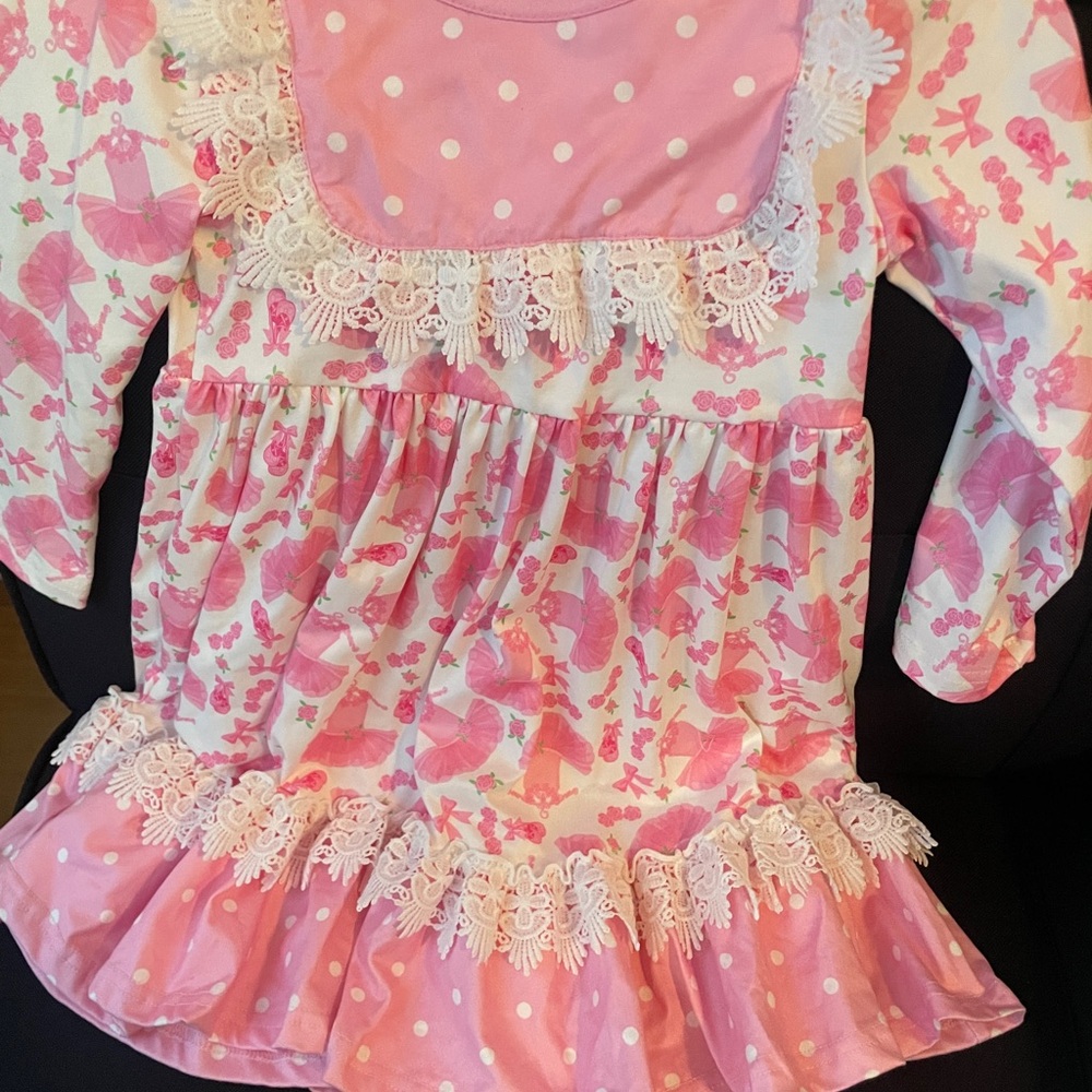 Pink and White Floral Dress